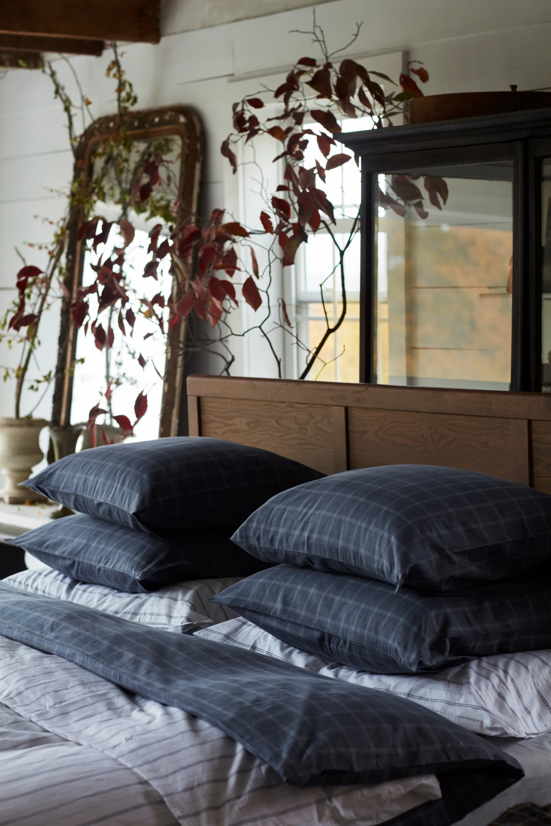 Housse de couette Checked Pinpoint Oxford 150x210 cm, Dove Lexington