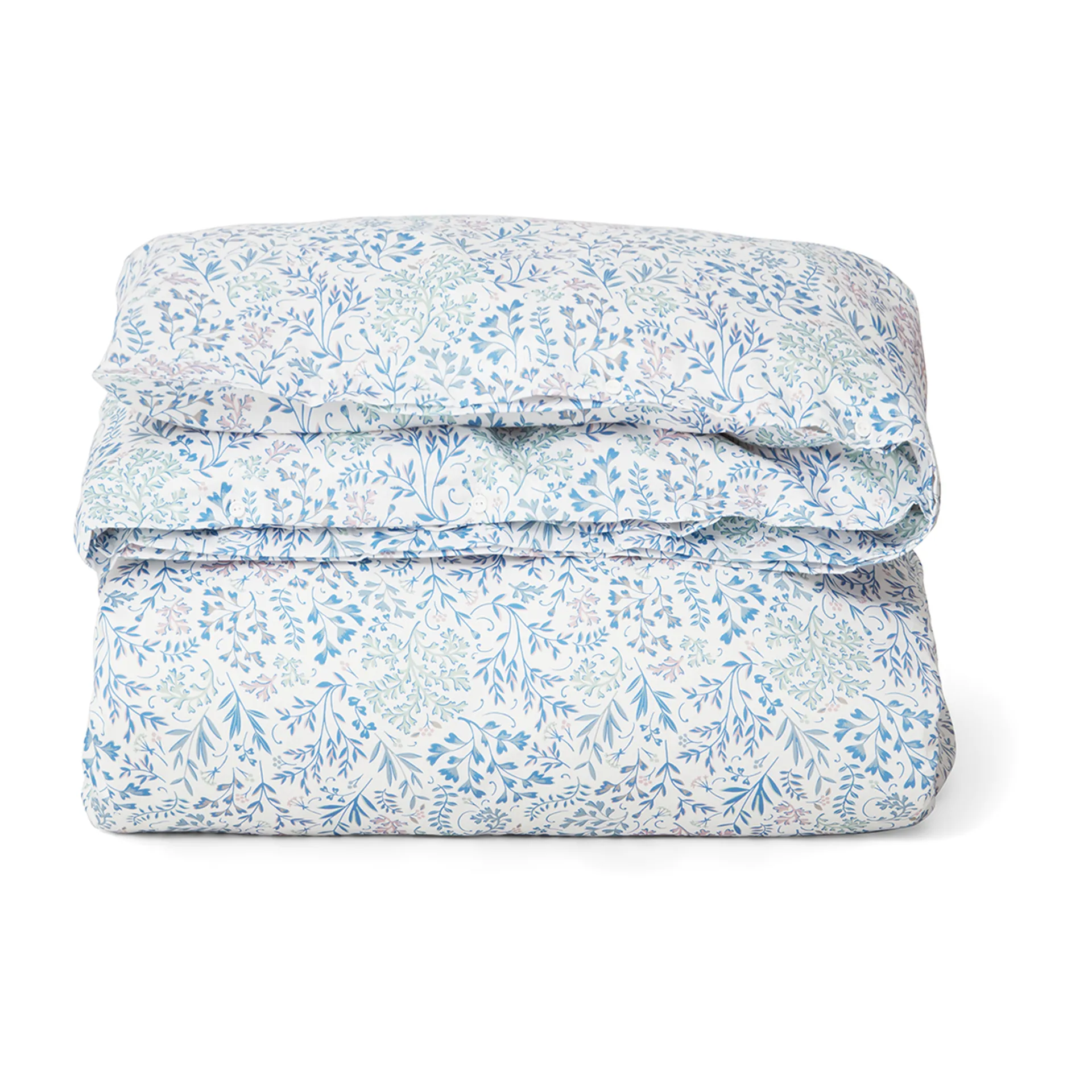 Housse de couette Flower Printed Cotton Sateen 150x210 cm, Bleu Lexington