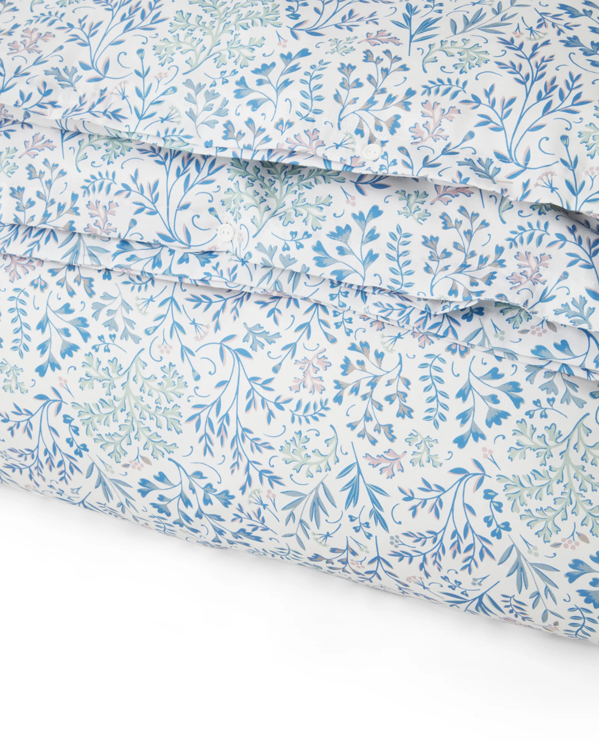 Housse de couette Flower Printed Cotton Sateen 150x210 cm, Bleu Lexington