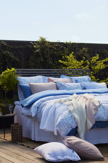 Housse de couette Flower Printed Cotton Sateen 150x210 cm - Bleu - Lexington