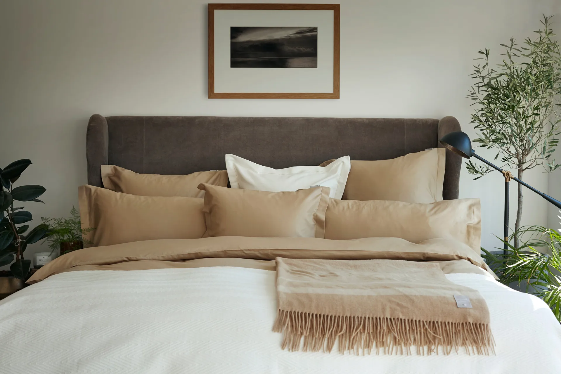 Housse de couette Hotel Cotton Sateen 220x220 cm, Beige clair Lexington