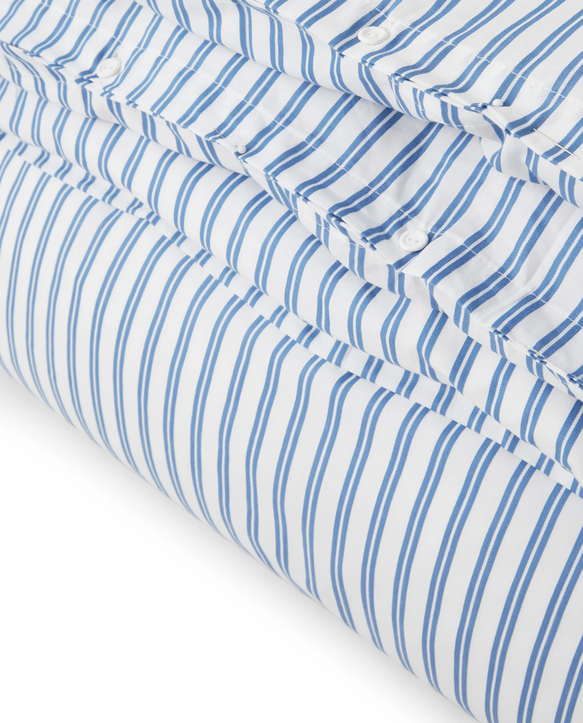 Housse de couette Striped Cotton Poplin 150x210 cm, Bleu Lexington