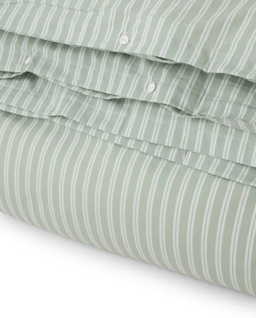 Housse de couette Striped Cotton Poplin 150x210 cm - Vert - Lexington