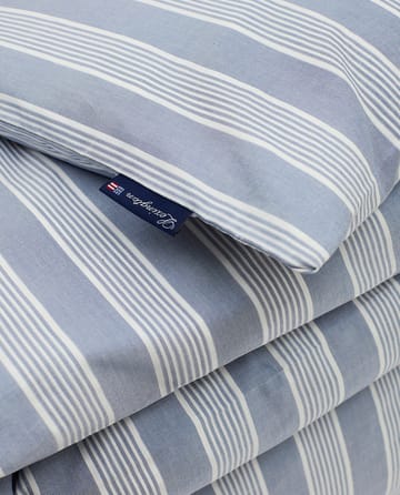 Housse de couette Striped Lyocell Cotton 150x210 cm - Blue-white - Lexington