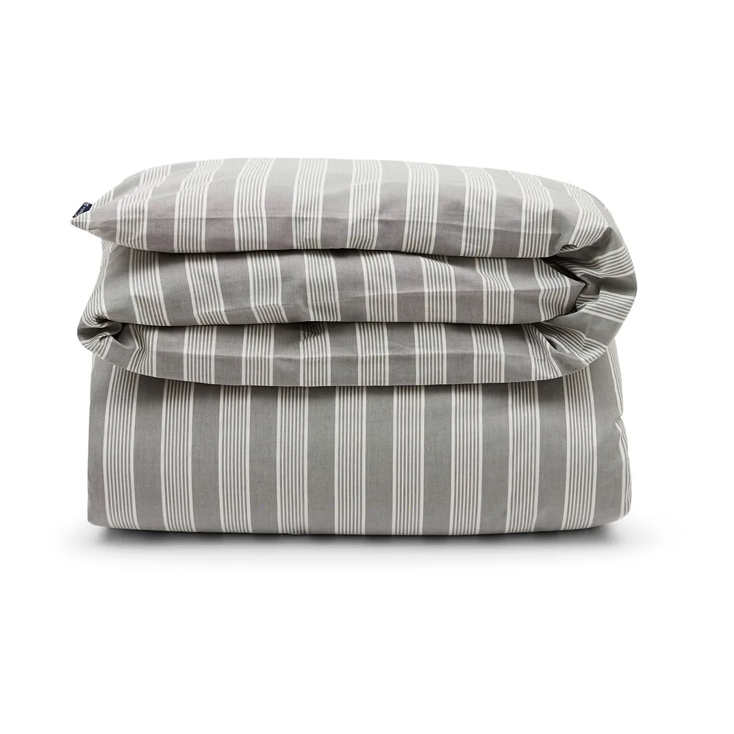 Housse de couette Striped Lyocell Cotton 150x210 cm, Gray-white Lexington