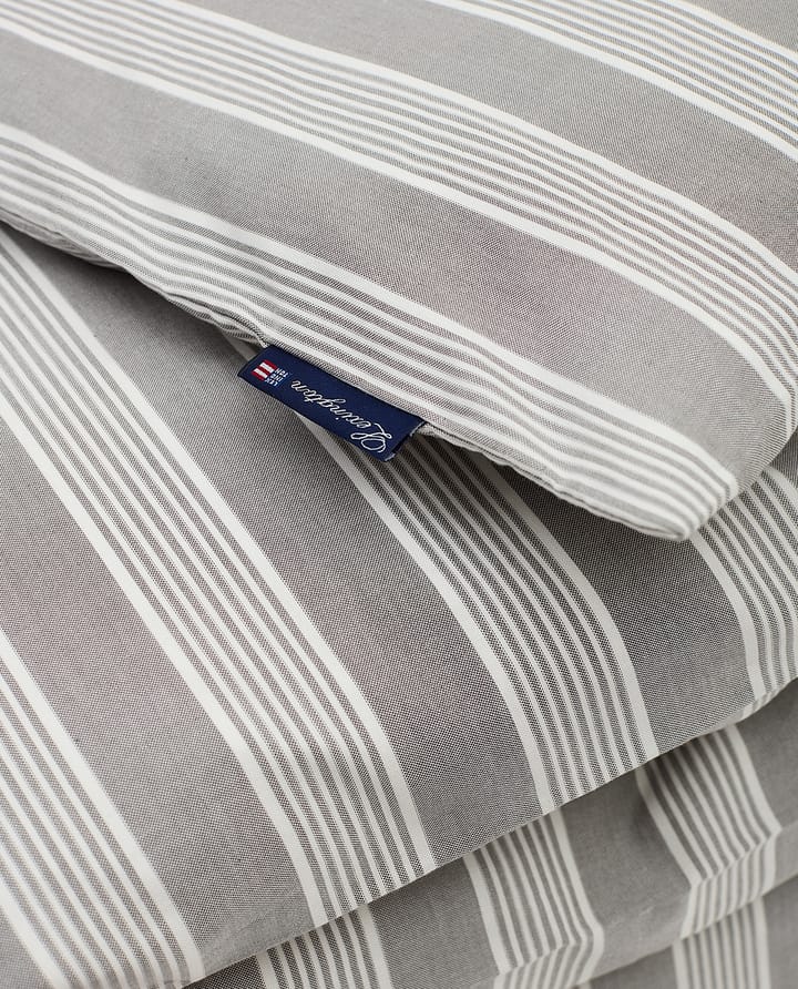 Housse de couette Striped Lyocell Cotton 150x210 cm - Gray-white - Lexington