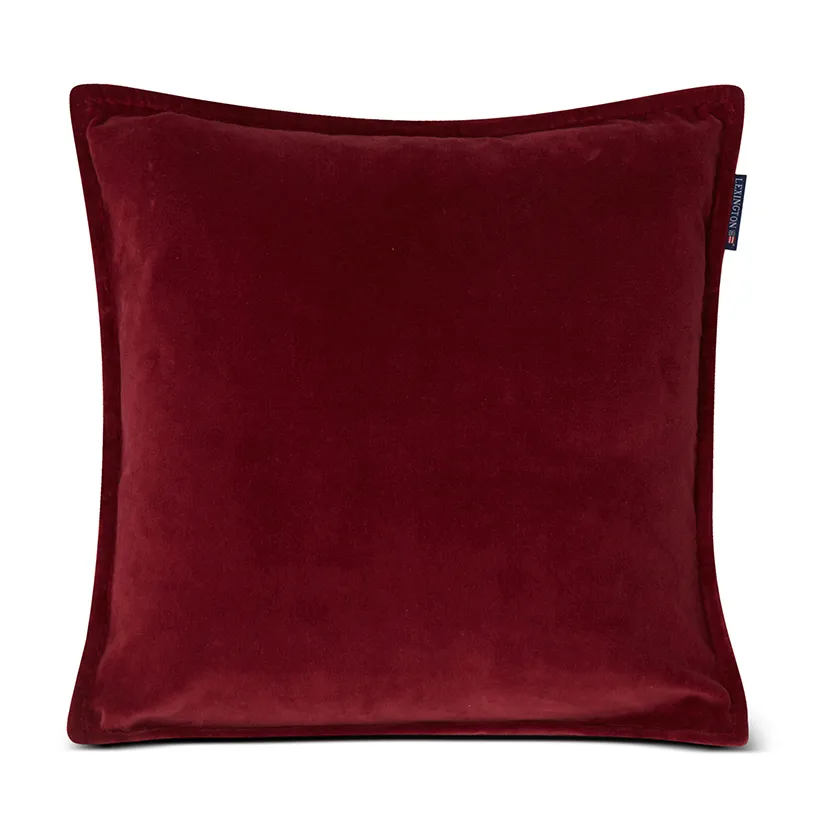 Housse de coussin avec rebord Velvet 50x50 cm, Rouge foncé Lexington