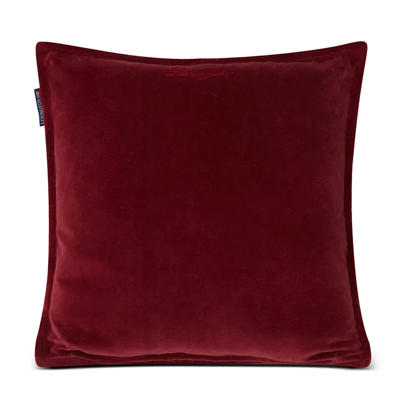 Housse de coussin avec rebord Velvet 50x50 cm, Rouge foncé Lexington