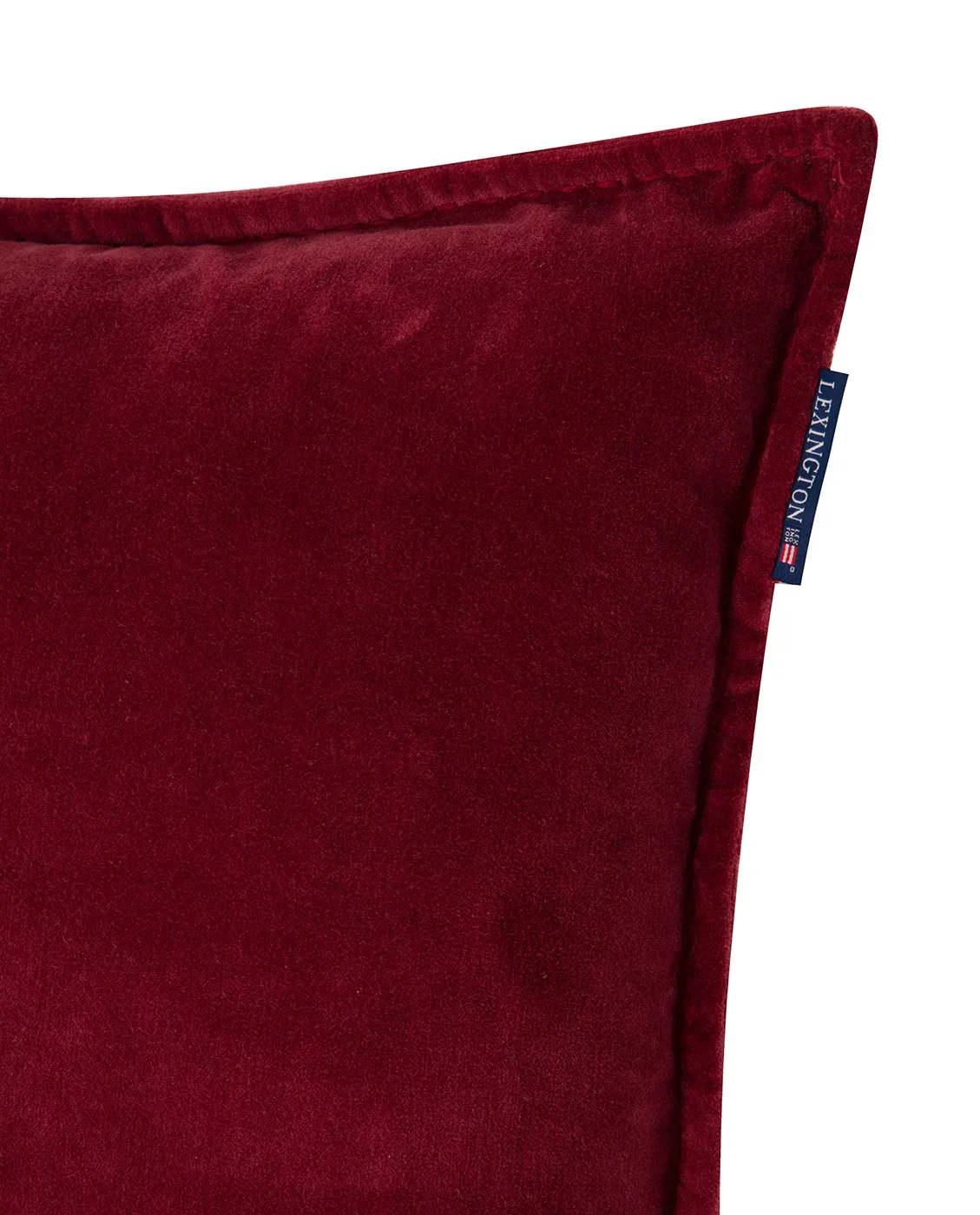 Housse de coussin avec rebord Velvet 50x50 cm, Rouge foncé Lexington