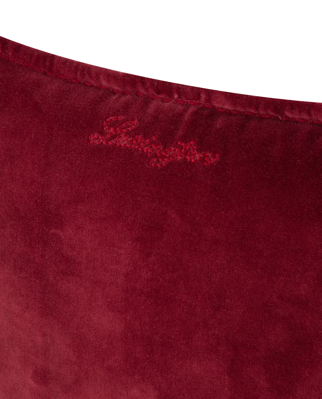Housse de coussin avec rebord Velvet 50x50 cm, Rouge foncé Lexington