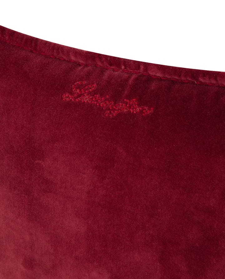 Housse de coussin avec rebord Velvet 50x50 cm - Rouge foncé - Lexington