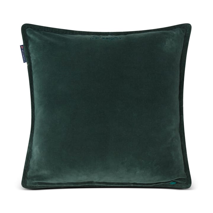 Housse de coussin avec rebord Velvet 50x50 cm, Vert Lexington