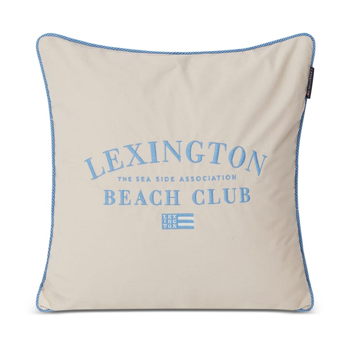 Housse de coussin Beach Club Embroidered 50x50 cm - Beige-bleu - Lexington
