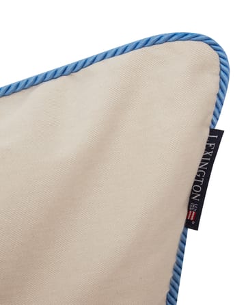 Housse de coussin Beach Club Embroidered 50x50 cm - Beige-bleu - Lexington