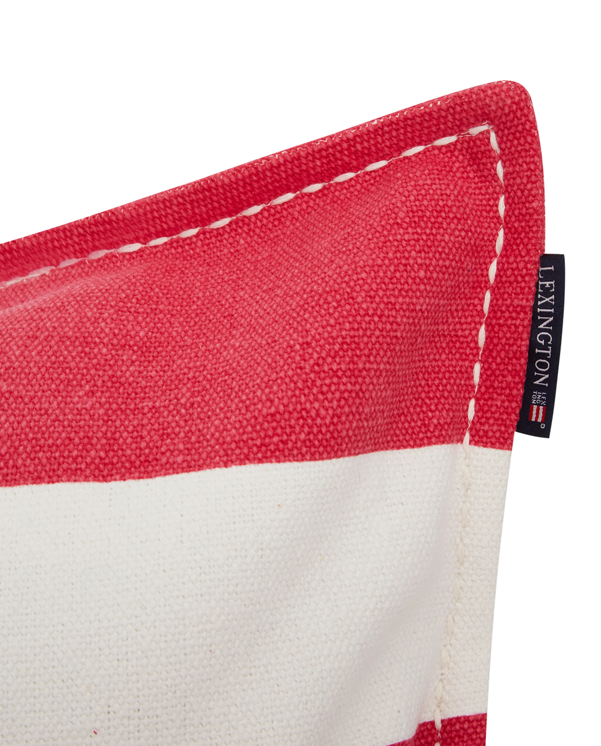 Housse de coussin Block Stripe Printed 50x50 cm, Rose-blanc Lexington