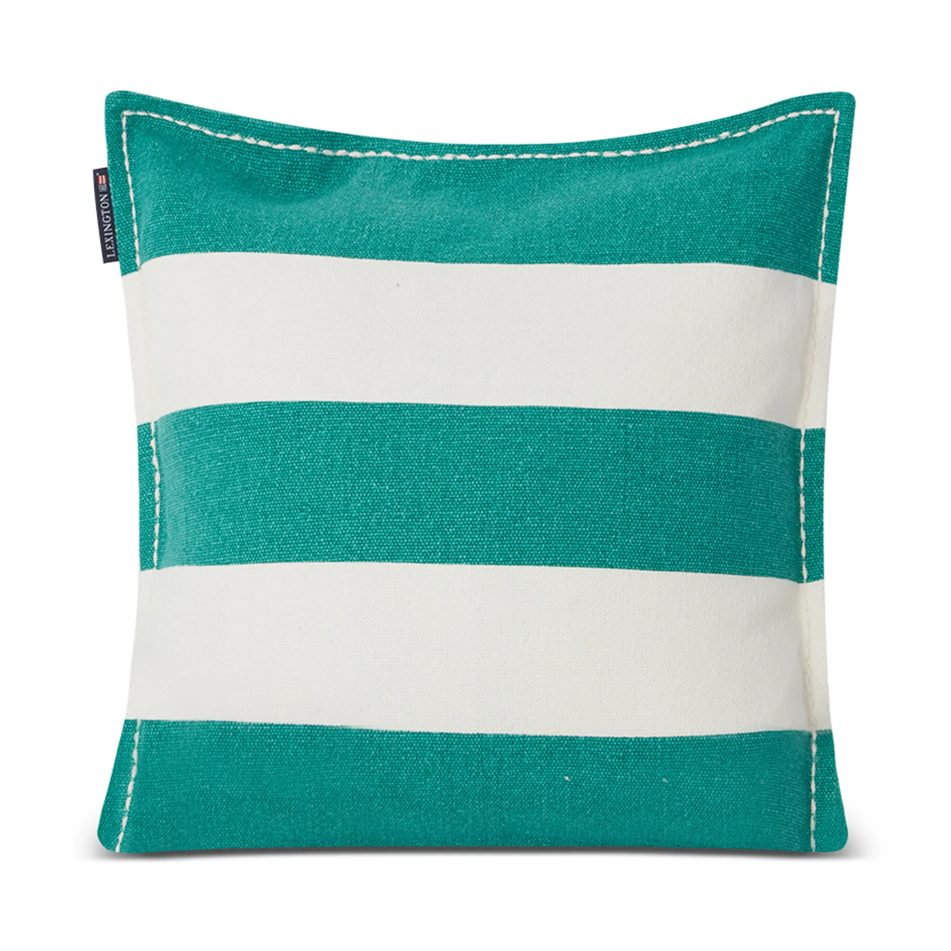 Housse de coussin Block Stripe Printed 50x50 cm, Vert-blanc Lexington