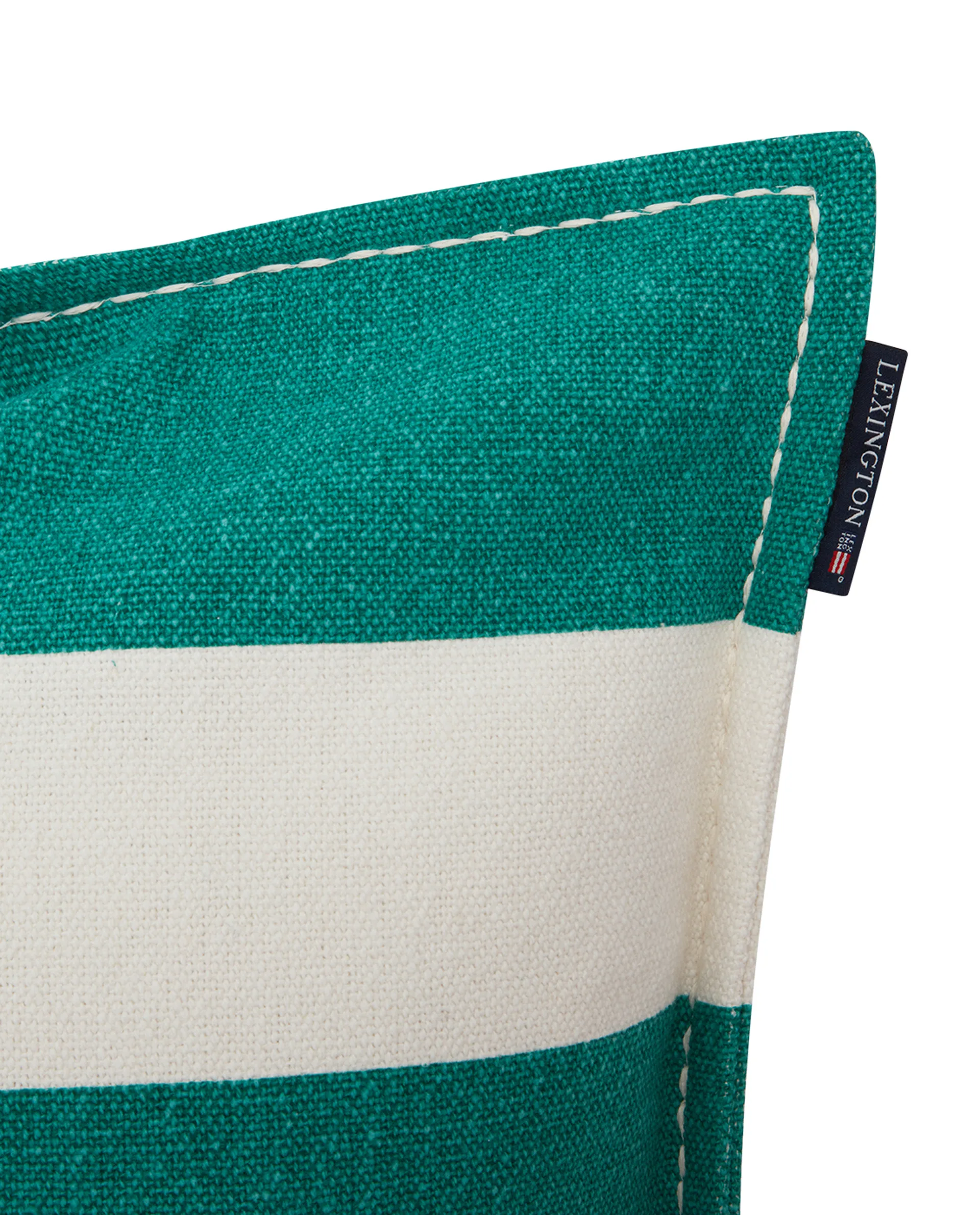 Housse de coussin Block Stripe Printed 50x50 cm, Vert-blanc Lexington