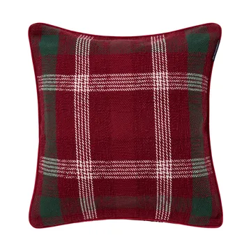 Housse de coussin Checked coton recyclé 50x50 cm - Red-green-white - Lexington