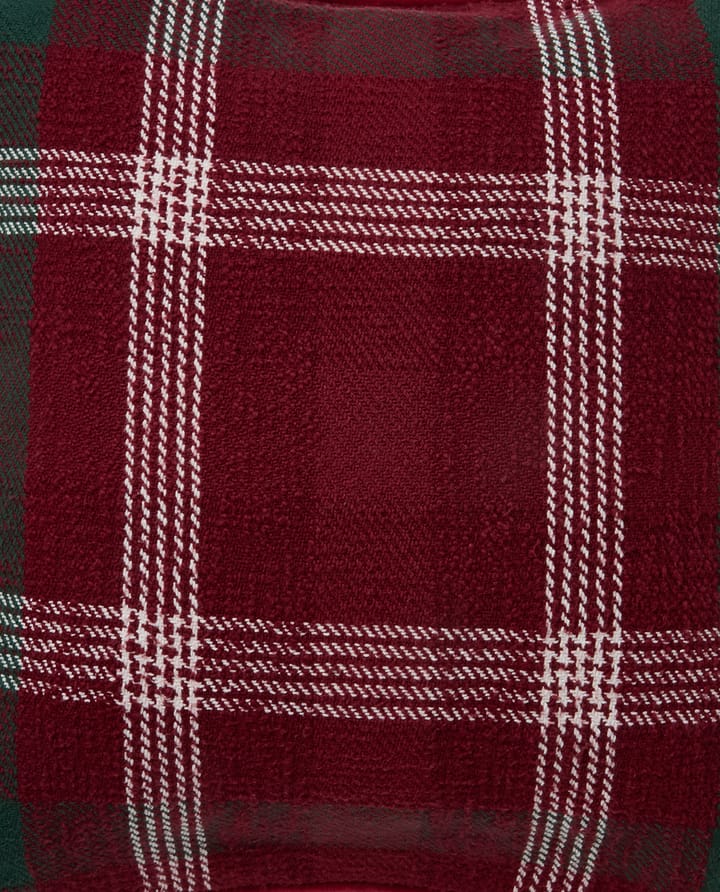 Housse de coussin Checked coton recyclé 50x50 cm, Red-green-white Lexington