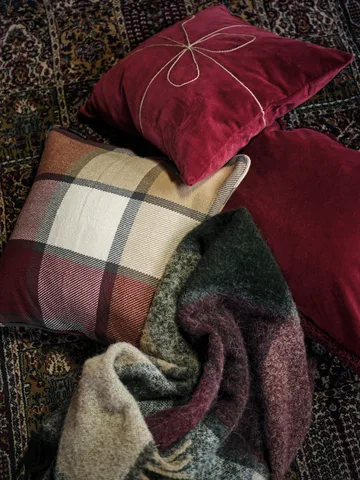 Housse de coussin Checked heavy twill 50x50 cm - Rouge - Lexington