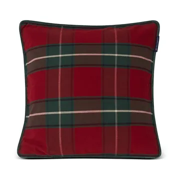 Housse de coussin Checked Organic Cotton Canvas 50x50 cm - Rouge-vert - Lexington