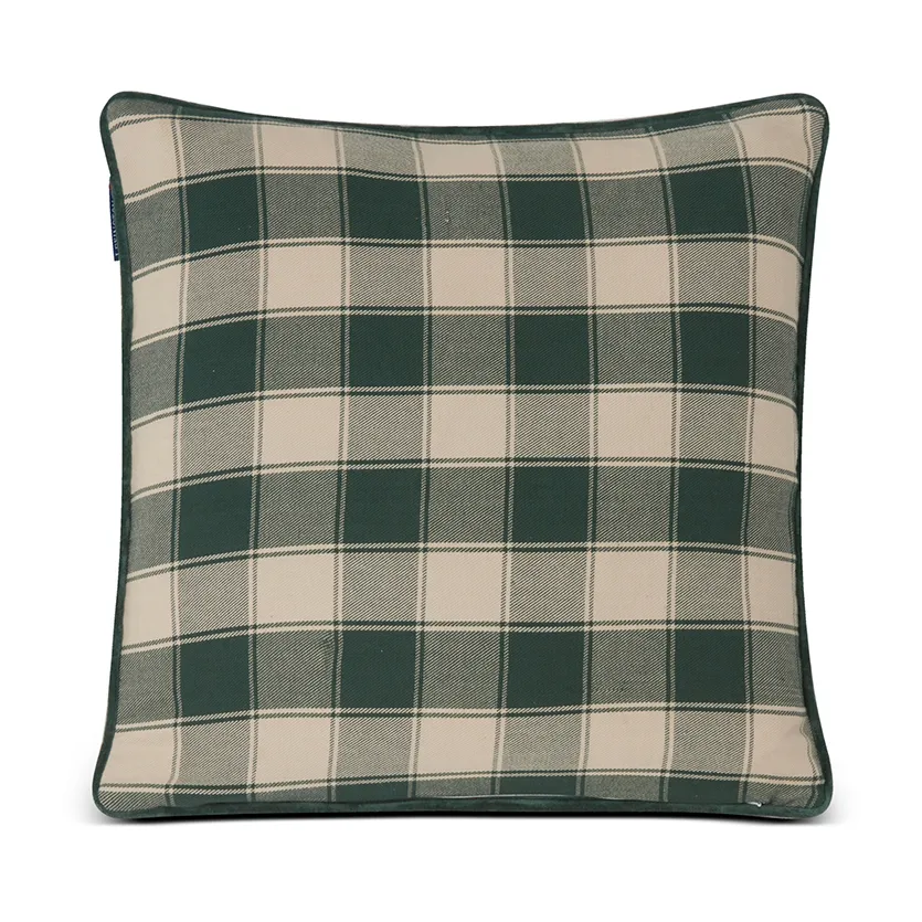 Housse de coussin Checked Organic Cotton Flannel 50x50 cm, Merry Little Christmas Lexington