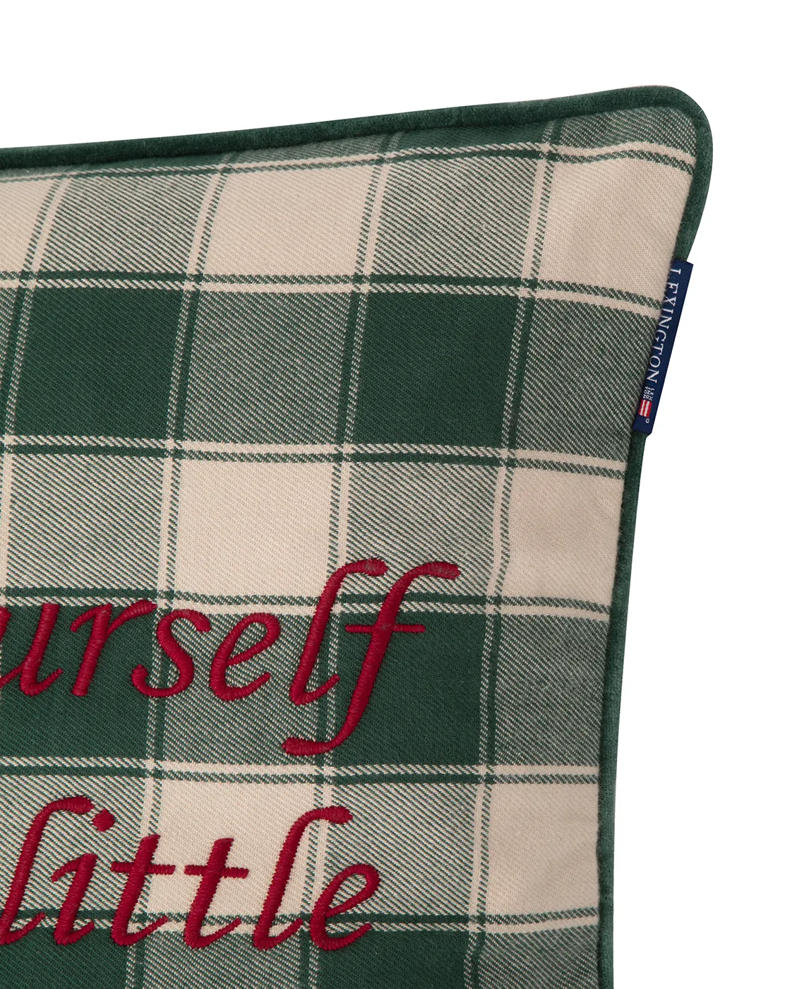 Housse de coussin Checked Organic Cotton Flannel 50x50 cm, Merry Little Christmas Lexington