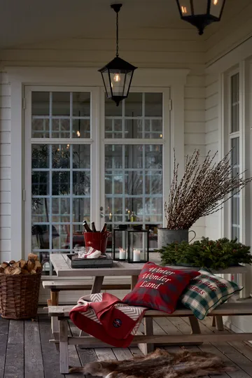 Housse de coussin Checked Organic Cotton Flannel 50x50 cm - Merry Little Christmas - Lexington