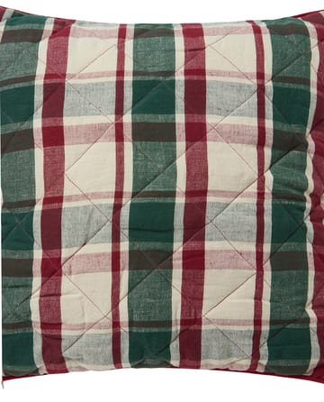 Housse de coussin Checked quiltée lin/coton 50x50 cm - Green-red-beige - Lexington