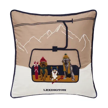 Housse de coussin Dog lift éco. coton twill 50x50 cm - Beige-white - Lexington