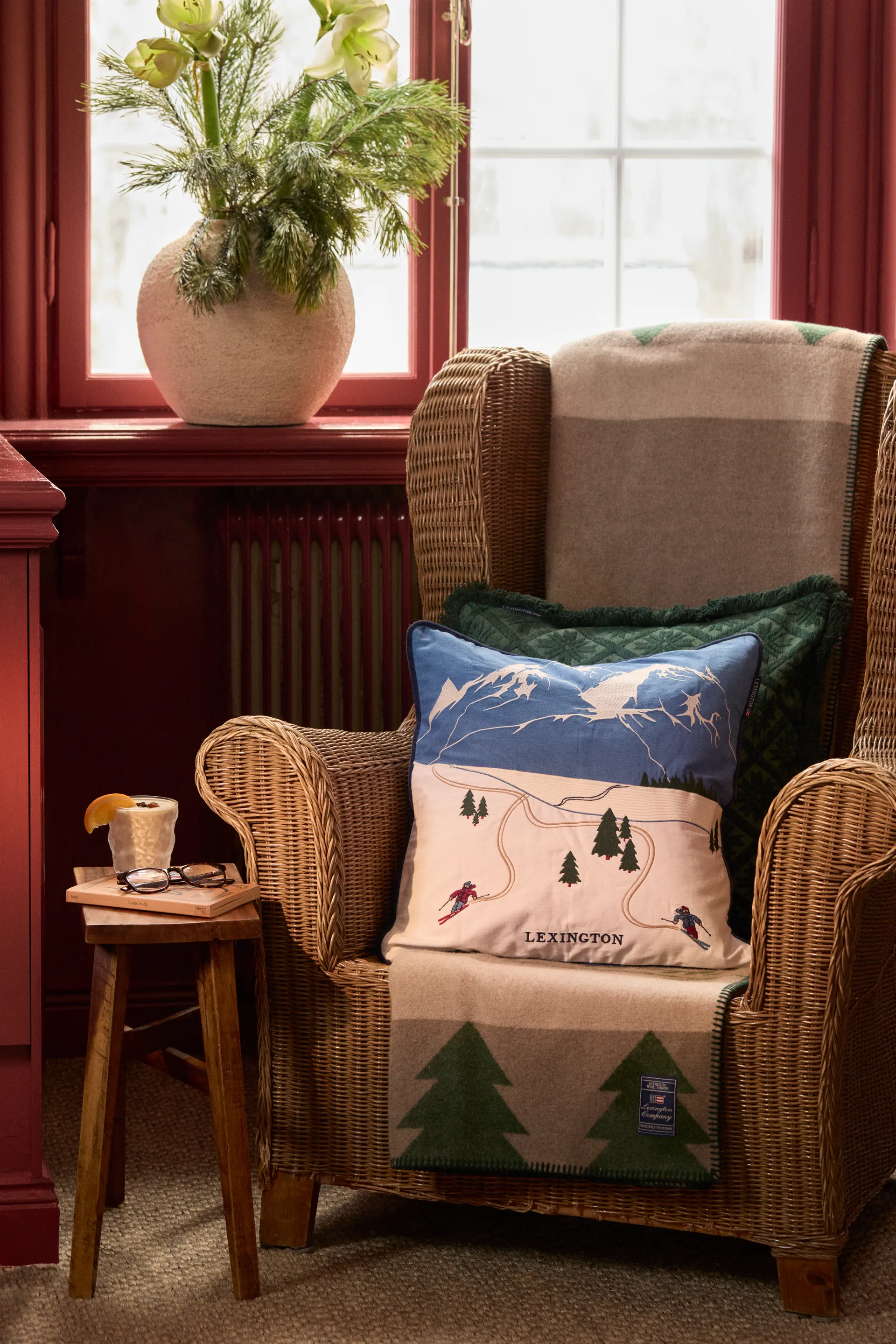 Housse de coussin Down hill éco. coton twill 50x50 cm, Blue-White Lexington