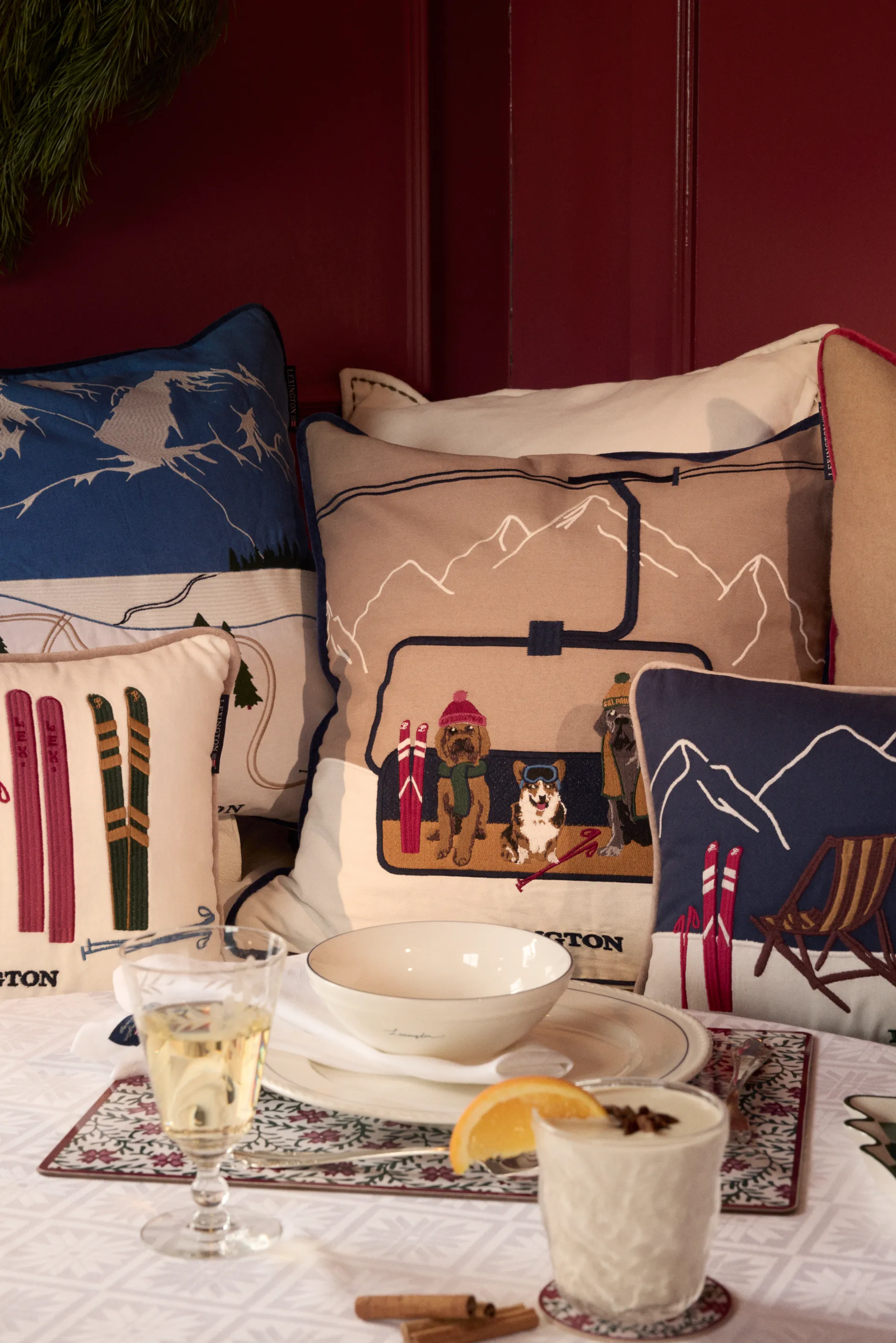 Housse de coussin Down hill éco. coton twill 50x50 cm, Blue-White Lexington