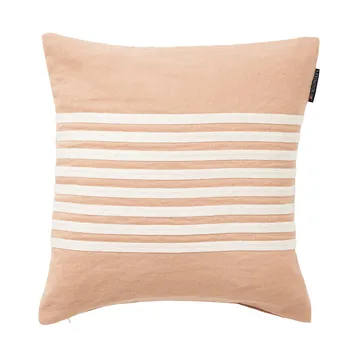Housse de coussin Emboidery Striped Linen/Cotton 50x50 cm - Beige-white - Lexington