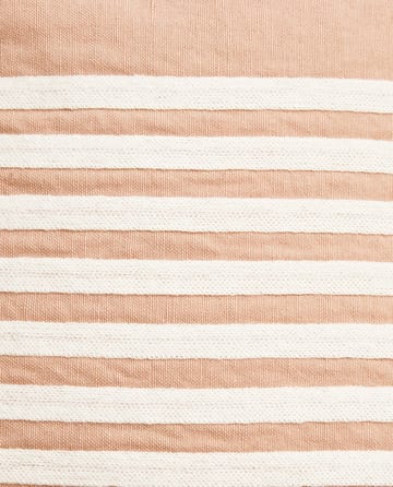 Housse de coussin Emboidery Striped Linen/Cotton 50x50 cm - Beige-white - Lexington