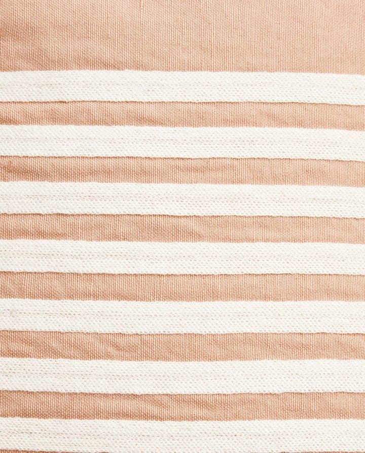 Housse de coussin Emboidery Striped Linen/Cotton 50x50 cm - Beige-white - Lexington