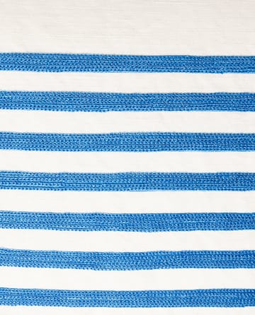 Housse de coussin Emboidery Striped Linen/Cotton 50x50 cm - Off White-blue - Lexington