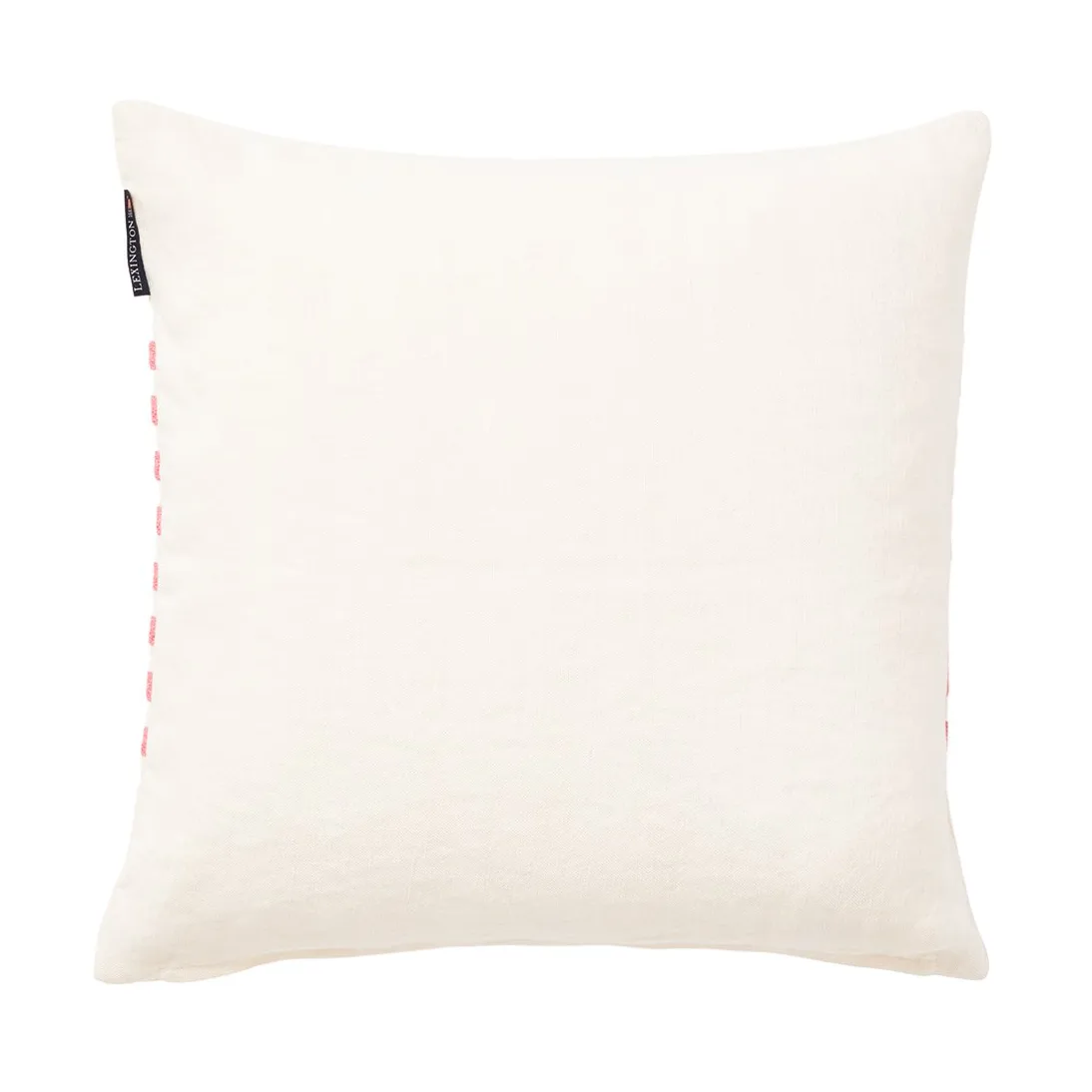 Housse de coussin Emboidery Striped Linen/Cotton 50x50 cm, Off White-red Lexington