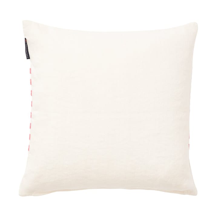 Housse de coussin Emboidery Striped Linen/Cotton 50x50 cm - Off White-red - Lexington