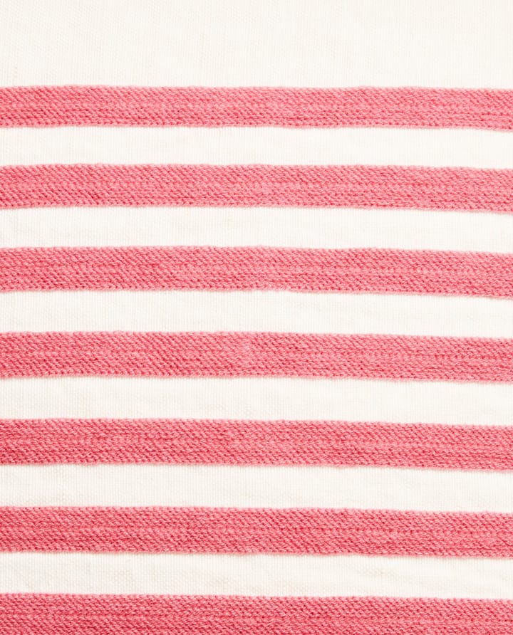 Housse de coussin Emboidery Striped Linen/Cotton 50x50 cm - Off White-red - Lexington