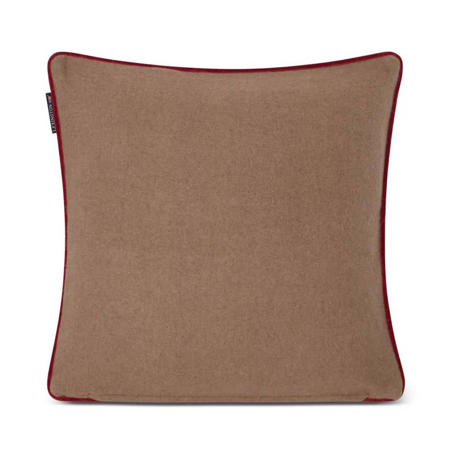 Housse de coussin Fresh Snow Ski Lift Wool Mix 50x50 cm, Beige-white-red Lexington