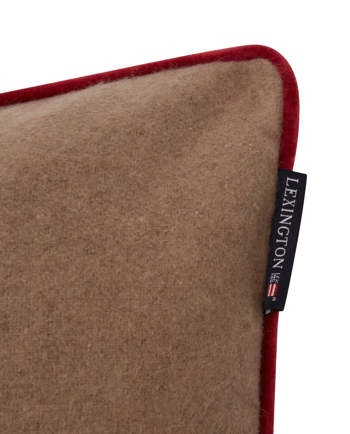 Housse de coussin Fresh Snow Ski Lift Wool Mix 50x50 cm, Beige-white-red Lexington