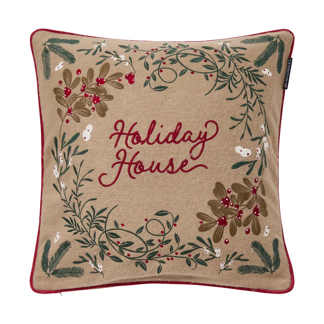 Housse de coussin Holiday House mélange laine 50x50 cm, Beige-multi Lexington