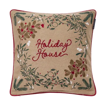 Housse de coussin Holiday House mélange laine 50x50 cm - Beige-multi - Lexington