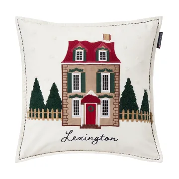 Housse de coussin House coton velours écologique 50x50 cm - White-multi - Lexington