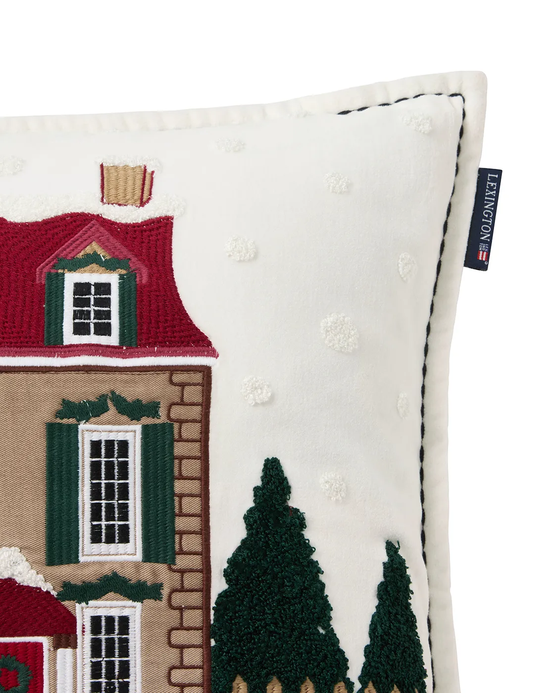 Housse de coussin House coton velours écologique 50x50 cm, White-multi Lexington