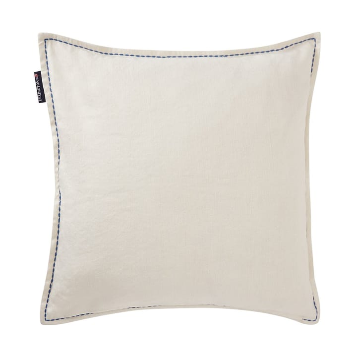 Housse de coussin Logo Embroidered Linen/Cotton 50x50 cm - White - Lexington