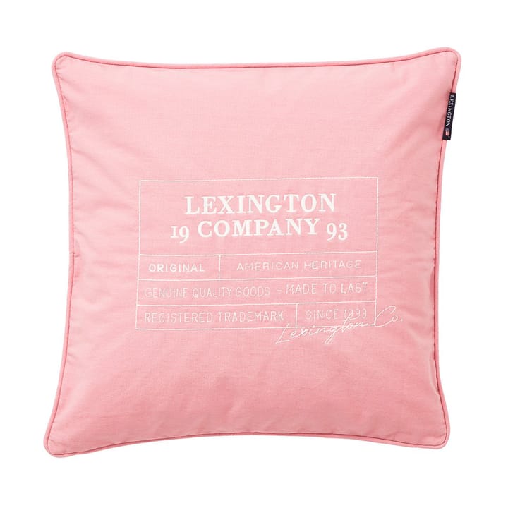 Housse de coussin Logo Organic Cotton Canvas 50x50 cm - Pink - Lexington