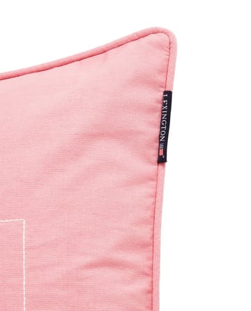 Housse de coussin Logo Organic Cotton Canvas 50x50 cm - Pink - Lexington