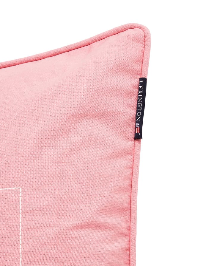 Housse de coussin Logo Organic Cotton Canvas 50x50 cm, Pink Lexington