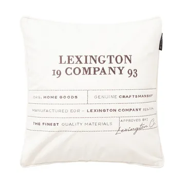 Housse de coussin Logo Organic Cotton Canvas 50x50 cm - White - Lexington